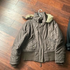 First kiss hooded bomber jacket